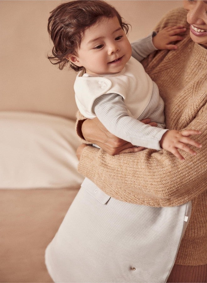 MORI Baby Unisex Clever Sleep Sack in Blue Stripe with Fitted Neck - Two Way Zip Sleeping Bag - Breathable Swaddle - 1.5 TOG - Image 2